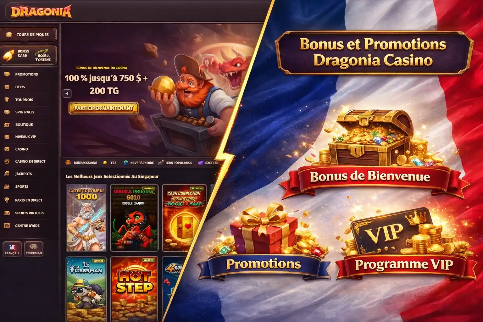 Bonus et Promotions Dragonia Casino